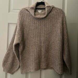 Cuyana Taupe Cowl Neck Sweater